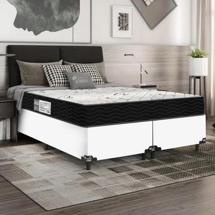 Imagem de Cama Box Casal Bipartido + Colchão D33 One Face - 56x138x188cm - Várias Cores