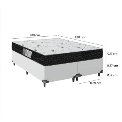 Imagem de Cama Box Casal Bipartido + Colchão D33 One Face - 56x138x188cm - Várias Cores