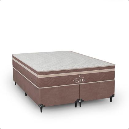 Imagem de Cama Box Casal Bipartido + Colchão Paris Molas Ensacadas - 61x138x188cm - Várias Cores
