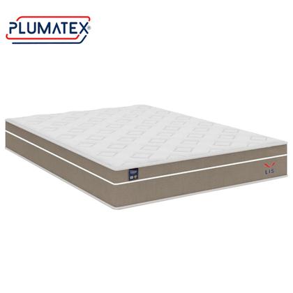 Imagem de Cama Box Casal Bipartido Suede + Colchão Lis Molas Ensacadas Plumatex 138cm