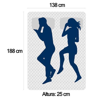 Imagem de Cama Box Casal Bipartido Suede + Colchão Lis Molas Ensacadas Plumatex 138cm