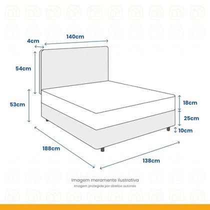 Imagem de Cama Box Casal + Cabeceira Iris e Colchão Casal Ortobom Iso 100 138cm