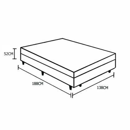 Imagem de Cama Box Casal Colchão Alana Espuma D20 Acolchões + Box Sintético 52x138x188