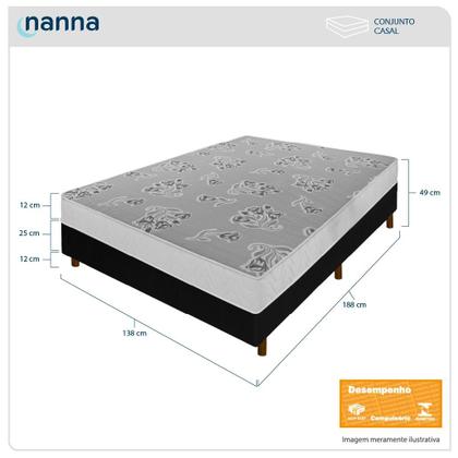 Imagem de Cama Box Casal Colchão Andes Espuma D20 138x188x49cm