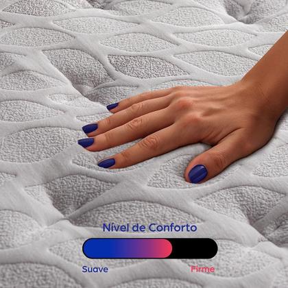 Imagem de Cama Box Casal Colchão + Box 138x188x70 com Molas Ensacadas Robust 220 Azul Cama inBox