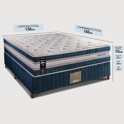 Imagem de Cama Box Casal Colchão + Box 138x188x70 com Molas Ensacadas Robust 220 Azul Cama inBox