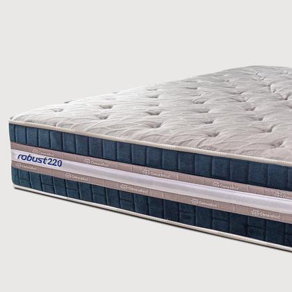 Imagem de Cama Box Casal Colchão + Box 138x188x70 com Molas Ensacadas Robust 220 Azul Cama inBox