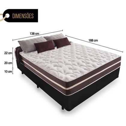 Imagem de Cama Box Casal + Colchão De Molas - Anjos - Classic Superlastic 138cm