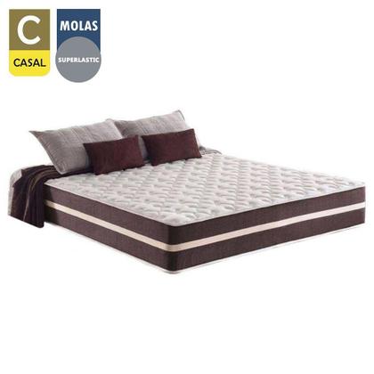 Imagem de Cama Box Casal + Colchão De Molas  Colchões Classic Superlastic 138x188x64 Branco