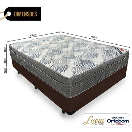 Imagem de Cama Box Casal + Colchão De Molas Ensacadas Ortobom ISO SuperPocket 138cm