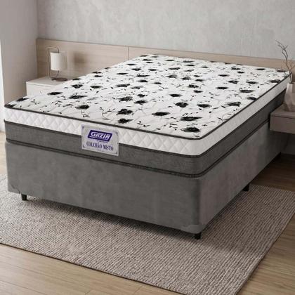 Imagem de Cama Box Casal Colchão Espuma D33 Fort 138x188x59cm Gazin - Suporta até 150kg por Pessoa