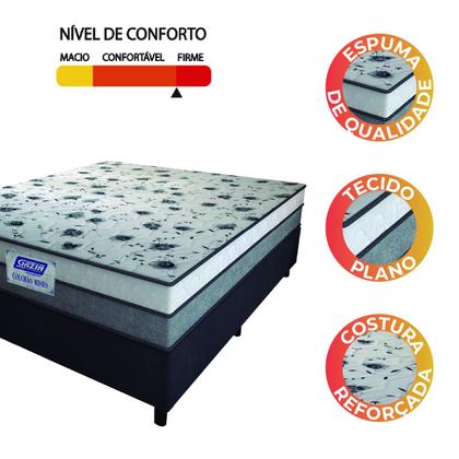 Imagem de Cama Box Casal Colchão Espuma D33 Fort 138x188x59cm Gazin - Suporta até 150kg por Pessoa