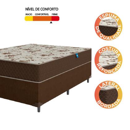 Cama Box Casal Colchão Espuma D33 Marquês 138x188x57cm Marrom Umaflex - Suporta até 90kg por Pessoa Imagem de Cama Box Casal Colchão Espuma D33 Marquês 138x188x57cm Marrom Umaflex - Suporta até 90kg por Pessoa