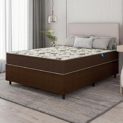 Imagem de Cama Box Casal Colchão Espuma D33 Marquês 138X188X57Cm Marrom Umaflex - Suporta Até 90Kg Por Pessoa