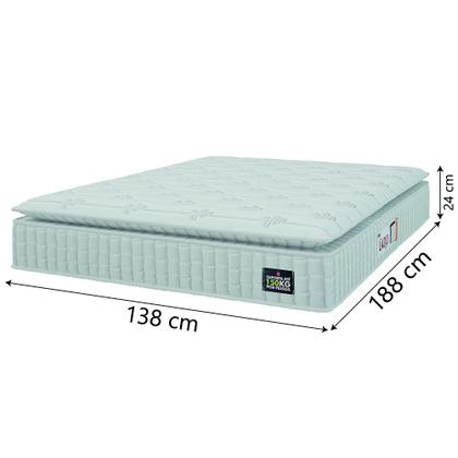 Cama Box Casal Colchão Espuma D45 Lazio Pillow Top 138x188x62cm Suede Branco/Bege Hellen Imagem de Cama Box Casal Colchão Espuma D45 Lazio Pillow Top 138x188x62cm Suede Branco/Bege Hellen