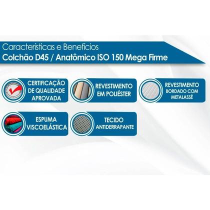 Imagem de Cama Box Casal: Colchão Espuma Ortobom D45/EP Fort Tech ISO 150 + Base CRC Courano White(138x188)