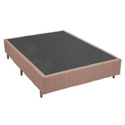 Imagem de Cama Box Casal: Colchão Espuma Polar Pérola + Base CRC Rústico Clean(138x188)