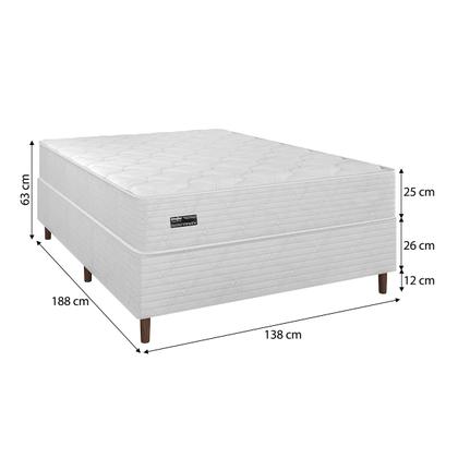 Imagem de CAMA BOX CASAL + COLCHÃO MOLAS ENSACADAS ATTRACTIVE UMAFLEX (138x188x63CM) BRANCO