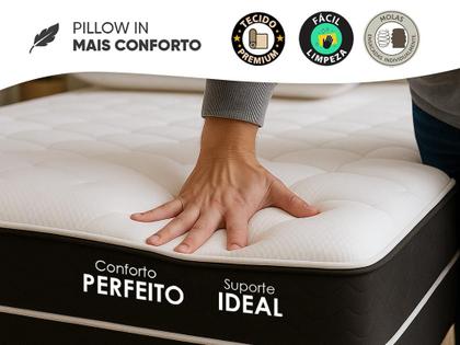 Imagem de Cama Box Casal + Colchão Molas Ensacadas Pergola Europillow 138x188x63cm