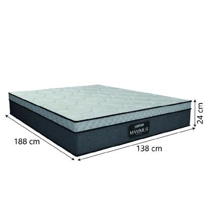 Cama Box Casal Colchão Molas Ensacadas Pillow Maximus 138x188x62cm Cinza / Preto Gazin - Suporta até 120Kg por Pessoa Imagem de Cama Box Casal Colchão Molas Ensacadas Pillow Maximus 138x188x62cm Cinza / Preto Gazin - Suporta até 120Kg por Pessoa