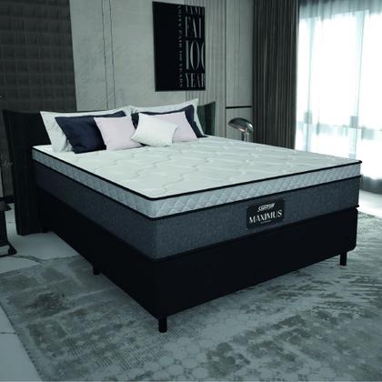 Cama Box Casal Colchão Molas Ensacadas Pillow Maximus 138x188x62cm Cinza / Preto Gazin - Suporta até 120Kg por Pessoa Imagem de Cama Box Casal Colchão Molas Ensacadas Pillow Maximus 138x188x62cm Cinza / Preto Gazin - Suporta até 120Kg por Pessoa