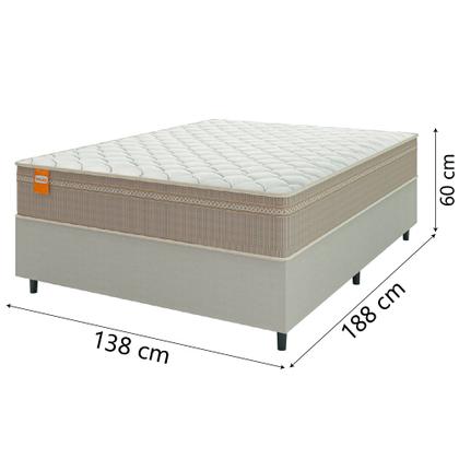 Cama Box Casal Colchão Molas Qatar 138x188x60cm Bege/Branco Inducol - Suporta Até 200 Kg Por Pessoa - CELUPLAS Imagem de Cama Box Casal Colchão Molas Qatar 138x188x60cm Bege/Branco Inducol - Suporta Até 200 Kg Por Pessoa