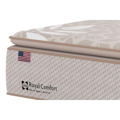 Imagem de Cama Box Casal: Colchão Molas Sealy Posturepedic Royal Comfort Plus + Base CRC Courano White(138x188)