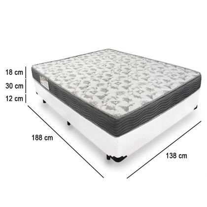 Imagem de Cama Box Casal + Colchão Ortobom ISO 100 Espuma D33 138x188x60