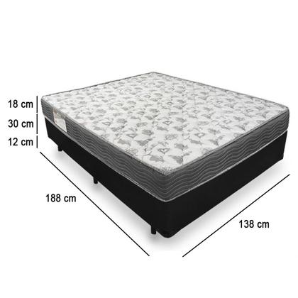 Imagem de Cama Box Casal + Colchão Ortobom ISO 100 Espuma D33 138x188x60