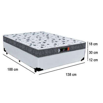 Imagem de Cama Box Casal + Colchão Ortopédico Resistente Pró D28 Prime Colchões 138x188x60