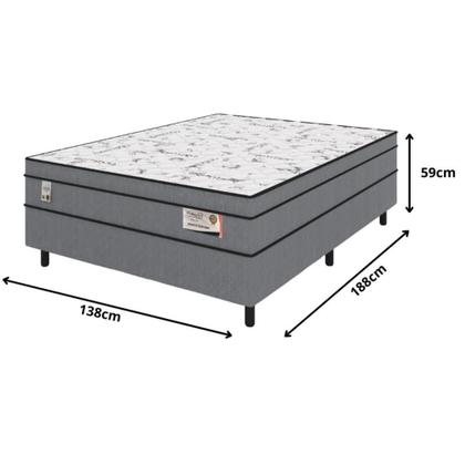 Imagem de Cama Box Casal Conjugado Molas Ensacadas 138x188x59 Plumatex