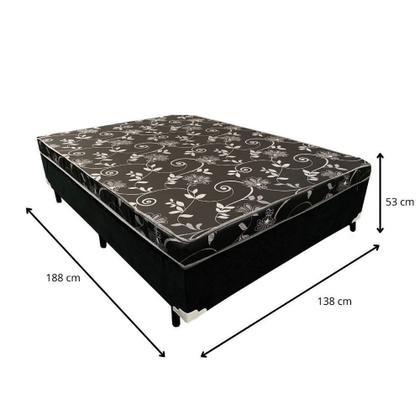 Imagem de Cama Box Casal Conjugado Ortopédico Sleep Black 138x188x53