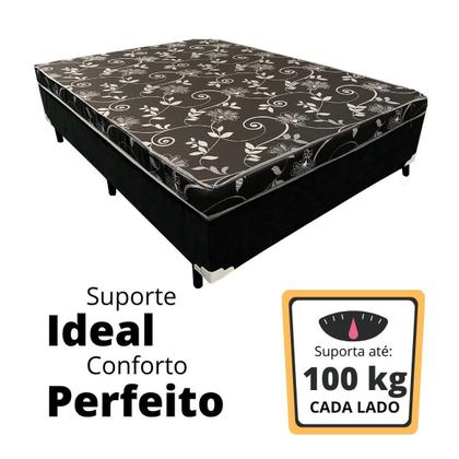 Imagem de Cama Box Casal Conjugado Ortopédico Sleep Black 138x188x53