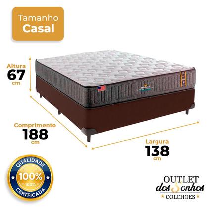 Imagem de Cama Box Casal e Colchão Embrace Molas Ensacadas King Coil Marrom