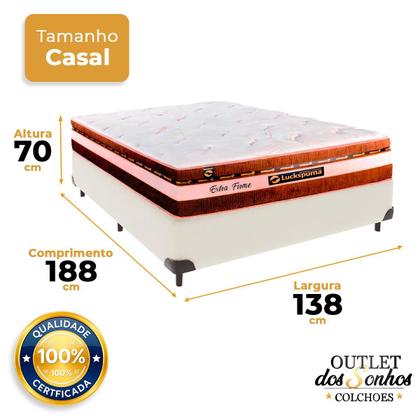 Imagem de Cama Box Casal e Colchão Esplendor Molas Ensacadas Luckspuma Palha