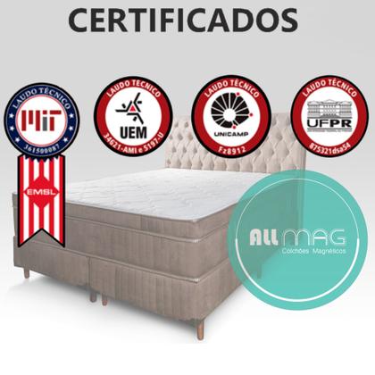 Imagem de Cama Box Casal Magnético D33 Com Massageador e Controle + Cabeceira Completo