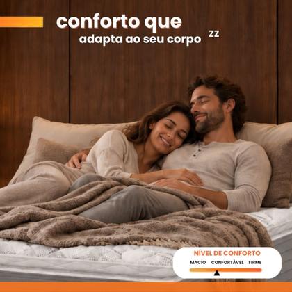 Imagem de Cama Box Casal Molas Ensacadas Pillow Top 138x188x63cm Martino Cinza Umaflex