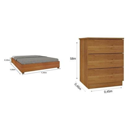 Imagem de Cama Box Casal Mônaco e Mesa de Cabeceira Veronna