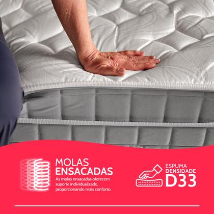 Imagem de Cama Box Casal Premium Molas Ensacadas com Espuma D33 Astronasa 138x188cm BF Colchões