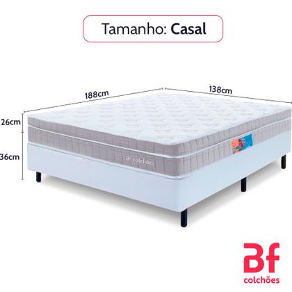 Imagem de Cama Box Casal Premium Molas Ensacadas com Espuma D33 Astronasa 138x188cm BF Colchões