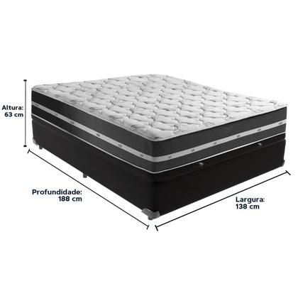 Imagem de Cama Box Casal Preto com Base Baú Preto Classic Anjos