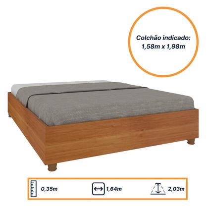 Imagem de Cama Box Casal Queen 203cmx164cm Mônaco com Cabeceira Extensivel e 2 Mesas de Cabeceiras