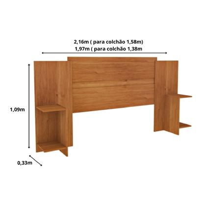 Imagem de Cama Box Casal Queen 203cmx164cm Mônaco com Cabeceira Extensivel e 2 Mesas de Cabeceiras