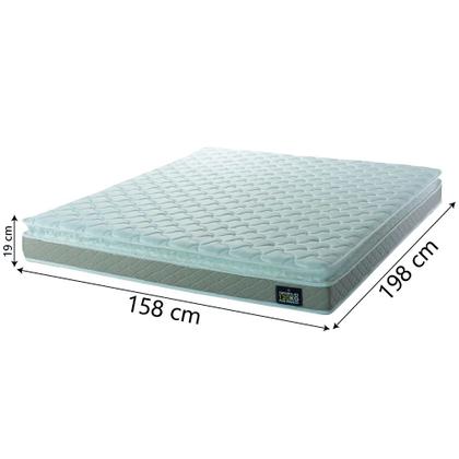 Imagem de Cama Box Casal Queen Colchão Espuma D33 Pillow Top Millenium 158x198x57cm Suede Bege/Branco Hellen  Suporta Até 120 Kg Por Pessoa