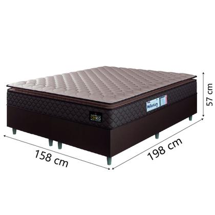 Cama Box Casal Queen Colchão Espuma D33 Pillow Top Millenium 158x198x57cm Suede Marrom Hellen Imagem de Cama Box Casal Queen Colchão Espuma D33 Pillow Top Millenium 158x198x57cm Suede Marrom Hellen