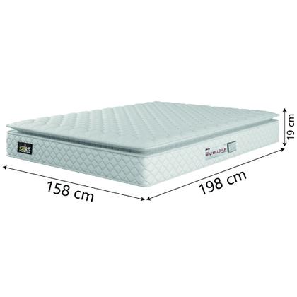 Imagem de Cama Box Casal Queen Colchão Espuma D33 Pillow Top New Millenium 158x198x57cm Branco Hellen