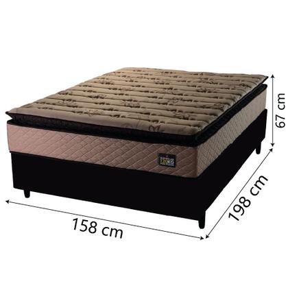 Imagem de Cama Box Casal Queen Colchão Espuma D33 Pillow Top Van Gogh 158x198x67cm Suede Marrom Hellen