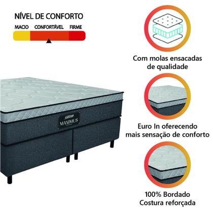 Cama Box Casal Queen Colchão Gazin Maximus Molas Ensacadas