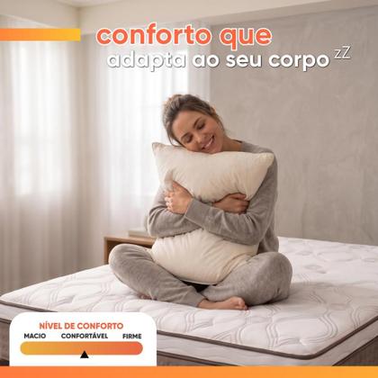 Imagem de Cama Box Casal Queen Colchão Molas Ensacadas Guarda Costas Alameda 158x198x68cm Suede Marrom/Branco