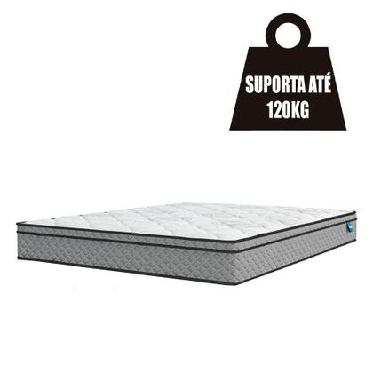 Cama Box Casal Queen Colchão Molas Ensacadas Mirage 158x198x62cm Cinza/Branco Umaflex Imagem de Cama Box Casal Queen Colchão Molas Ensacadas Mirage 158x198x62cm Cinza/Branco Umaflex